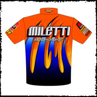 NEW!! Tim Miletti NHRA Drag Racing Crew Shirts Back View