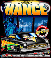 Dave Hance 57 Chevy Pro Modified Drag Racing T Shirts