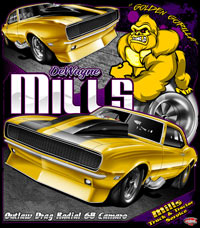Dewayne Mills Outlaw Drag Radial Racing T Shirts
